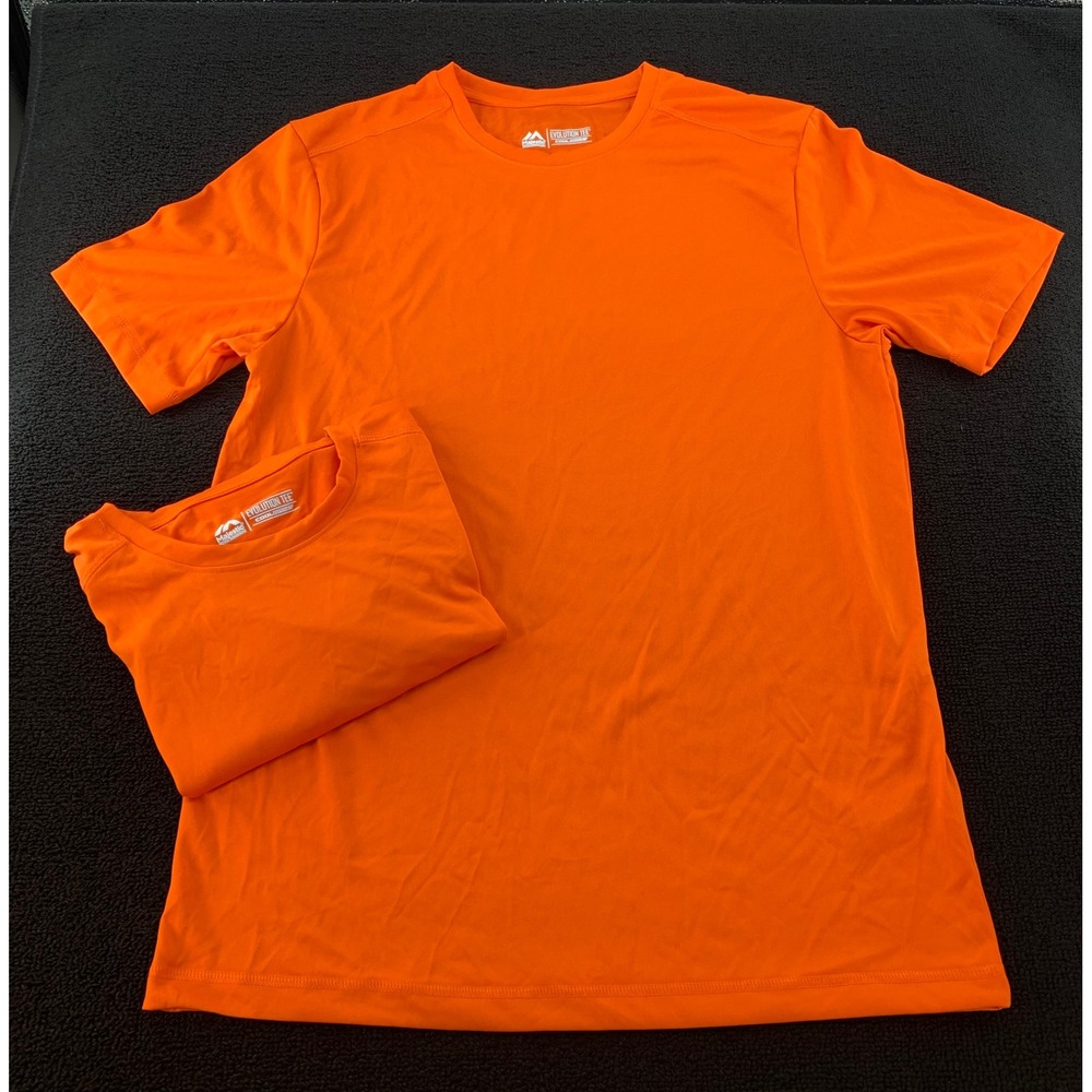 Lot of 2 Majestic Evolution Tee Cool Base Orange Short Sleeve  T‎ Shirt Mens M
